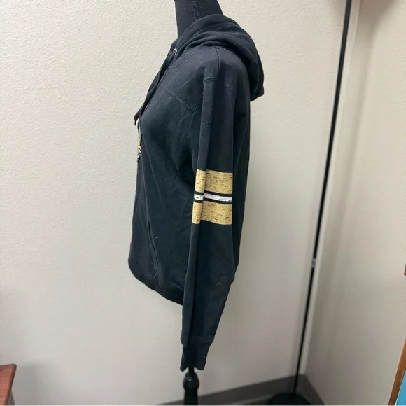 NFL Team Apparel New Orleans Saints Women's Black Hoodie, Gold Fleur-de-lis. Lg - Picture 2 of 7